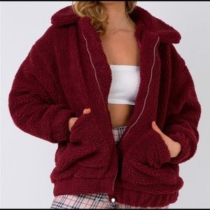 Iamgia pixie coat in burgundy